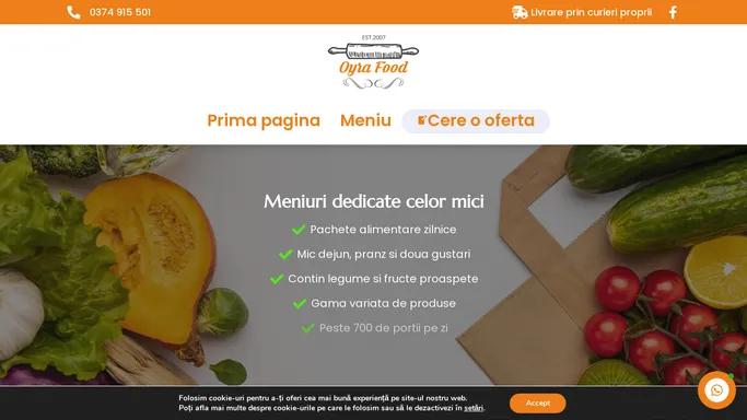 Oyra Food – catering pentru copiii care invata in institutiile private din Brasov