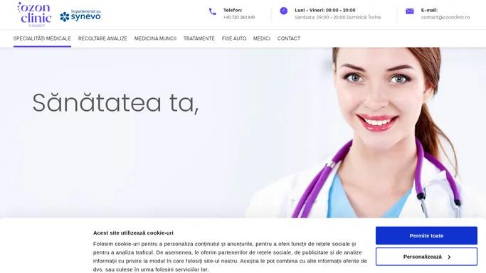 Ozon Clinic – Centrul Medical Ozon Clinic Therapy – Terapie cu Ozon, Cardiologie, Ortopedie, Urologie, Gastroenterologie, Echografie, Dermatologie