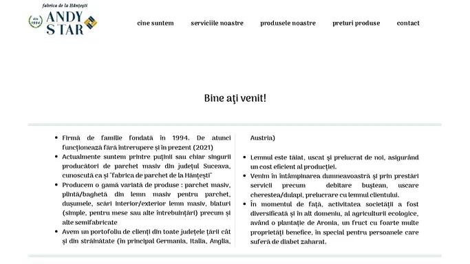 » Din 1994 : producator de parchet din lemn masiv, scari interior, placari cu lemn si alte semifabricate