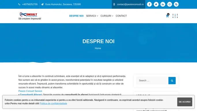 DESPRE NOI - Pasion Consult