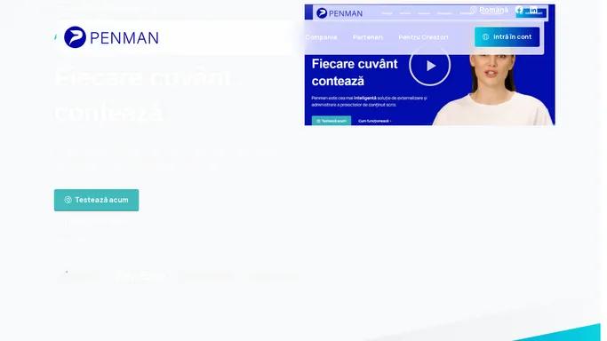 PenMan: Platforma SAAS pentru Content writing