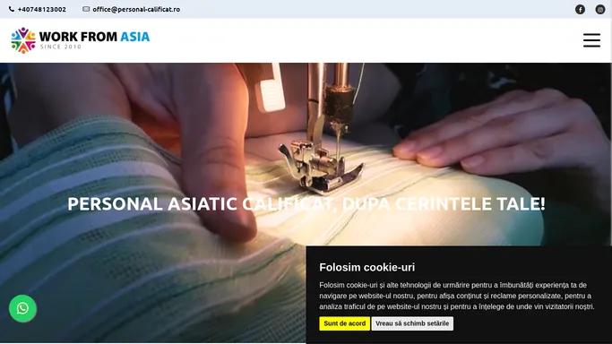 Agentie Recrutare 𝗣𝗲𝗿𝘀𝗼𝗻𝗮𝗹 𝗮𝘀𝗶𝗮𝘁𝗶𝗰 - 𝗠𝘂𝗻𝗰𝗶𝘁𝗼𝗿𝗶 𝗽𝗿𝗼𝗳𝗲𝘀𝗶𝗼𝗻𝗶𝘀𝘁𝗶 𝗔𝘀𝗶𝗮