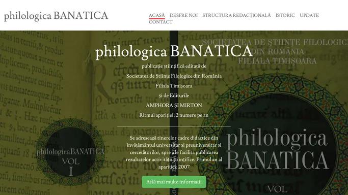 philologica BANATICA