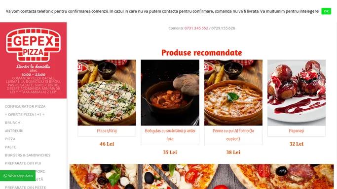 ACASA - Pizza Gepex | Livrari la domiciliu | Pizza Bacau | 1+1 Gratis