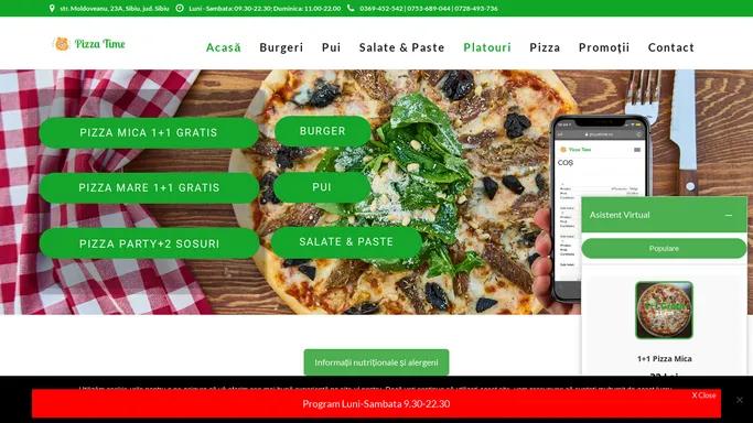 Comanda Online - Pizza | Pizza Time Sibiu | 1+1 Gratis | Livrare Gratuita