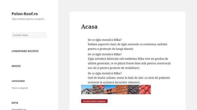 Polon-Roof.ro – Tigla metalica pentru acoperis