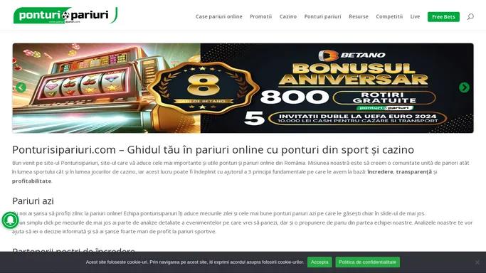 Top Pariuri si Promotii Online - Ponturisipariuri.com