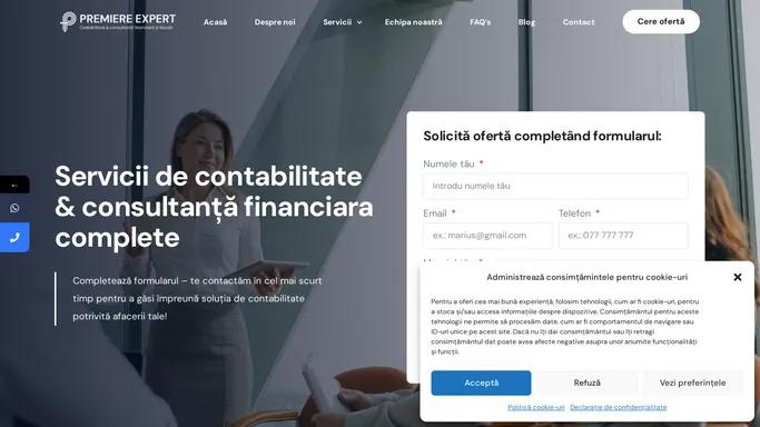 Servicii de contabilitate & consultanta financiara complete | Premiere Expert