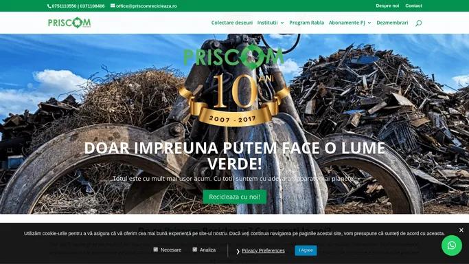 Pricom Recicleaza oferta servicii de reciclare deseuri si preluare fier vechi