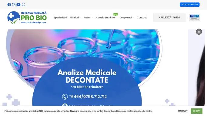 Acasa - Reteaua Medicala Pro-Bio