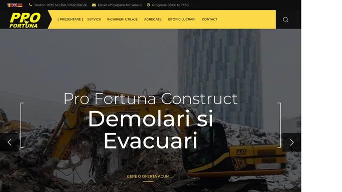 demolari - piloti forati - excavatii - concasoare mobile - Pro Fortuna Construct srl-site oficial