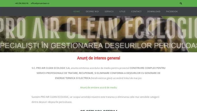 Home - Pro Air Clean Ecologic