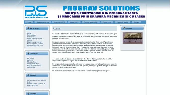 Prograv Solutions – Solutii profesionale de marcare prin gravare mecanica si laser: Acasa