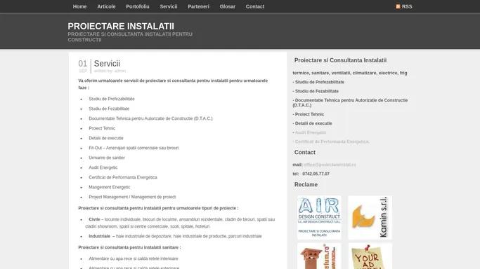 Proiectare si consultanta instalatii pentru constructii