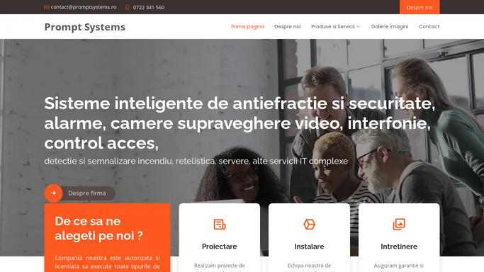 Sisteme Securitate - proiectare, instalare si intretinere - Prompt Systems HomePage