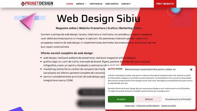 🥇 Web Design Sibiu ✔️Creare website ✔️Realizare magazin online