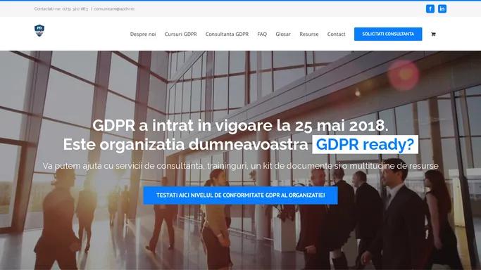 Consultanta GDPR | Implementare GDPR | Cursuri GDPR – Iti oferim servicii de consultanta si cursuri specializate pentru a asigura conformitatea cu GDPR in organizatia ta.