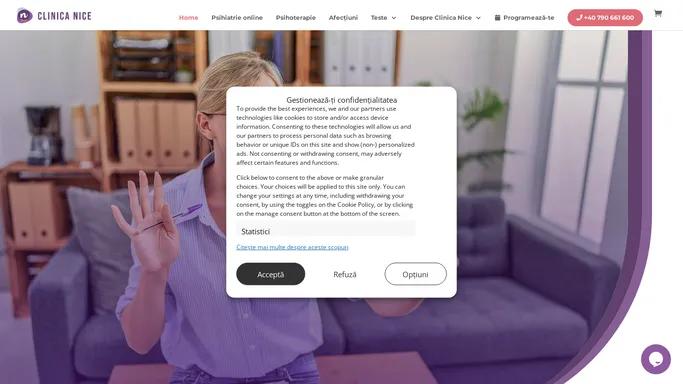 Clinica Nice - Psihiatrie si psihoterapie online si in Bucuresti