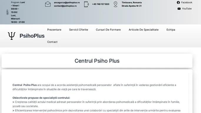 Psiho Plus – Centrul Psiho Plus