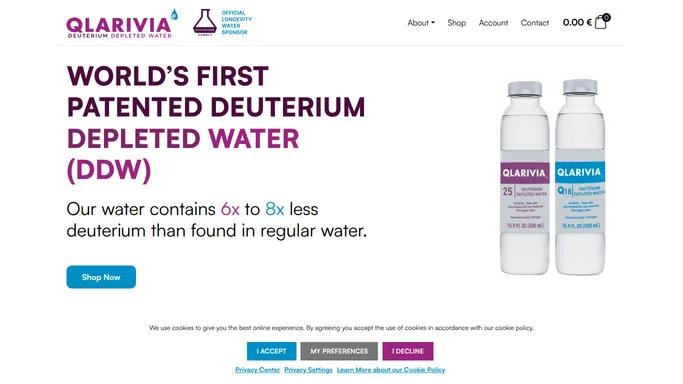 Qlarivia Deuterium-depleted Drinking Water | Best DDW With Health Benefits