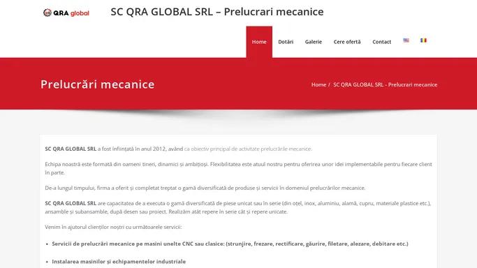 SC QRA GLOBAL SRL – Prelucrari mecanice