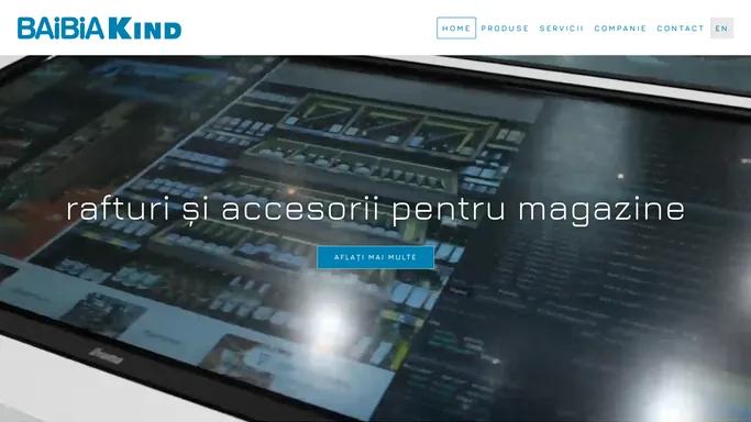 Rafturi magazine, mobilier pentru magazine si spatii industriale: Baibia Kind.