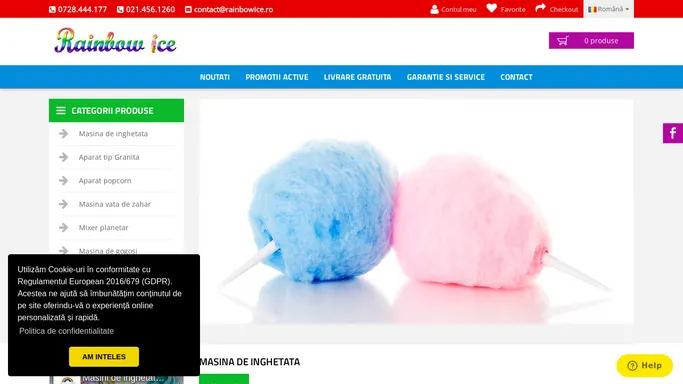 Masina de inghetata - Aparat pentru popcorn - masina vata de zahar - Rainbow Ice