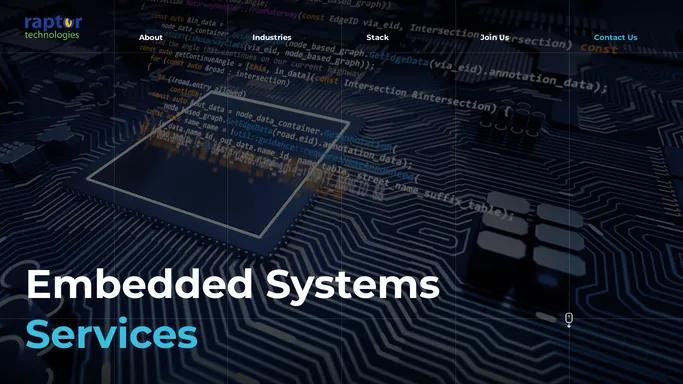 Raptor Technologies – Embedded Systems Services