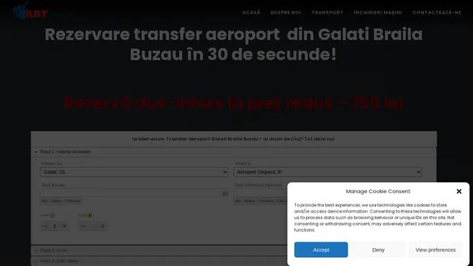 Transfer aeroport Galati, Braila, Buzau. Ai drum de Cluj? RBT - Transport