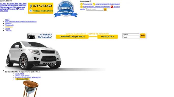 RCA Foarte Ieftin - RCA Ieftin 2014 - RCA foarte ieftin online - calculator cel mai ieftin RCA, incheie asigurarea RCA online