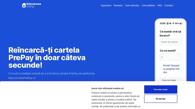 Reincarca-ti cartela PrePay in doar cateva secunde | ReincarcarePrePay.ro