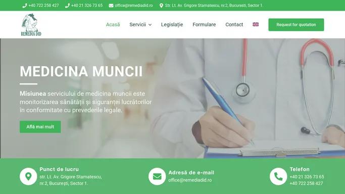 Servicii de medicina muncii si evaluare medicala - Remedia DID