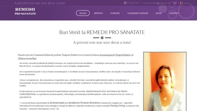 REMEDII PRO SANATATE | A preveni este mai usor decat a trata!