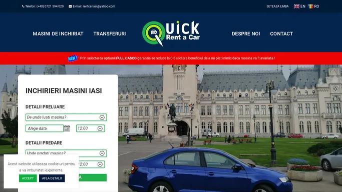 Inchirieri Masini Iasi | Inchirieri Auto | QUICK Rent a Car