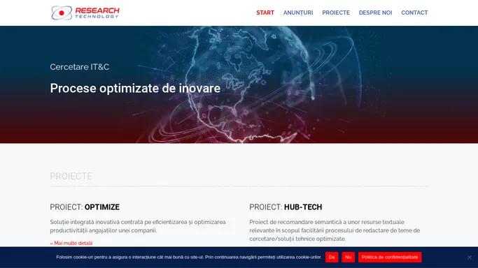 RESEARCH TECHNOLOGY | Procese optimizate de inovare