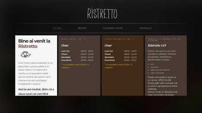 Ristretto Caffe - 0799 112 200 - Cafenea Oradea, Piata Unirii nr. 5