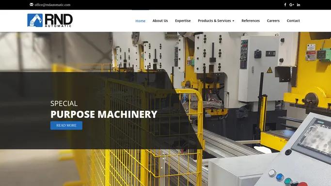 RND Automatic - Special Purpose Machinery, Industrial Automation