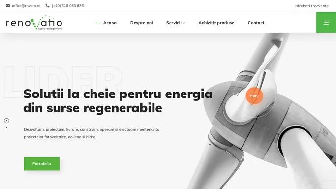 Mentenanta parcuri fotovoltaice si eoliene | Renovatio Asset Management