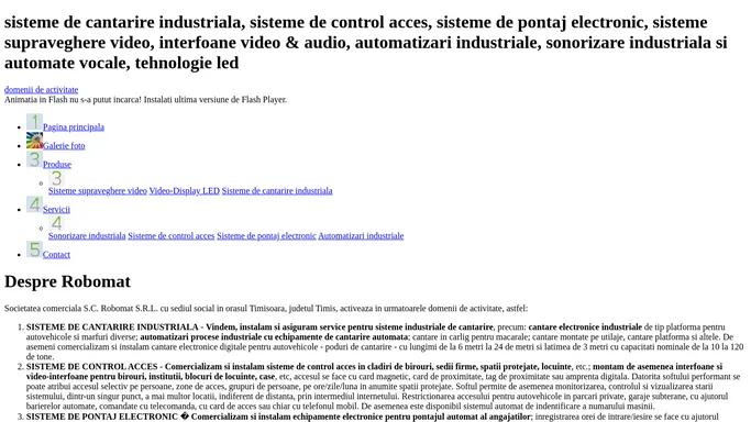 Robomat Timisoara - automatizari industriale | sisteme de control acces