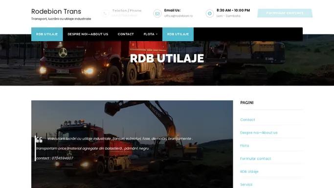 Rodebion Trans – Transport, lucrarii cu utilaje industriale