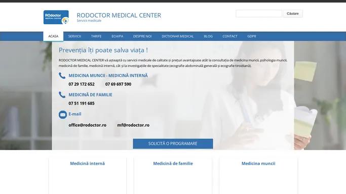 RODOCTOR MEDICAL CENTER | Servicii medicale