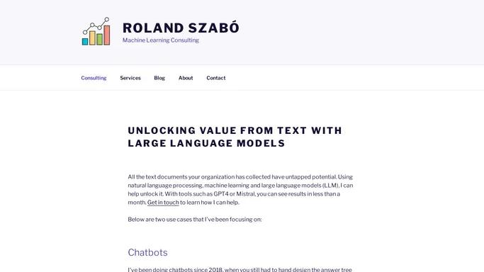 Unlocking value from text with large language models - Roland Szabo