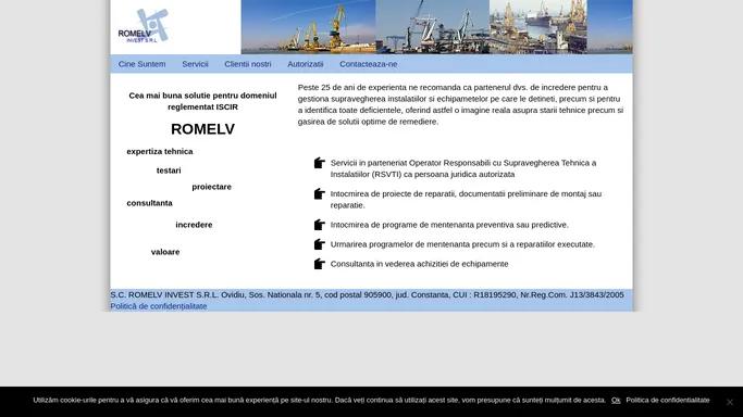 S.C. ROMELV INVEST S.R.L. - expertiza tehnica si testari, proiectare in domeniul instalatiilor de ridicat