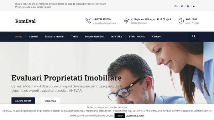 RomEval - Evaluari Imobiliare, Evaluatori Imobiliari Autorizati ANEVAR