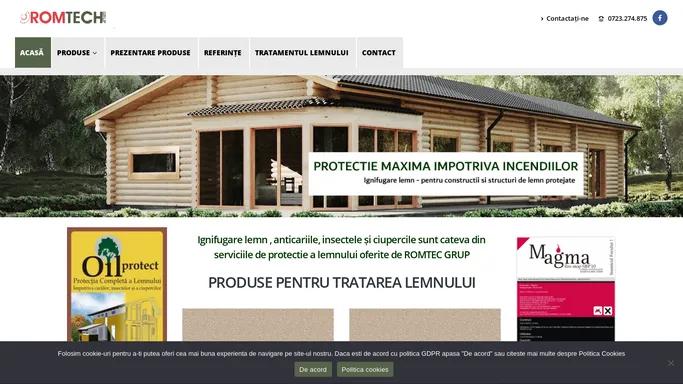 Ignifugare lemn - ROMTECH Grup - Produse oferite