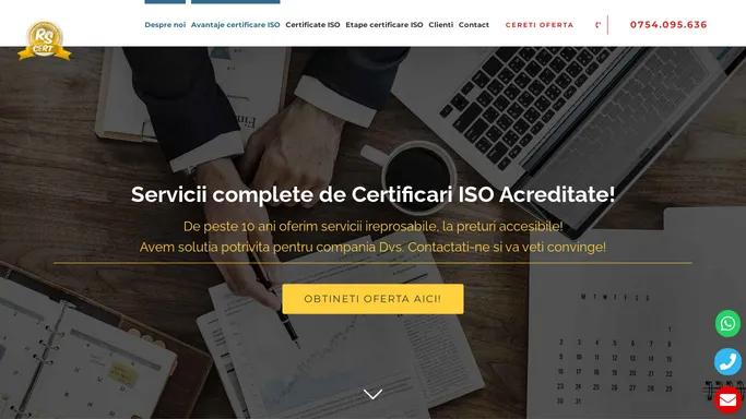 Certificari ISO Acreditate – Oferta optima de Certificare ISO