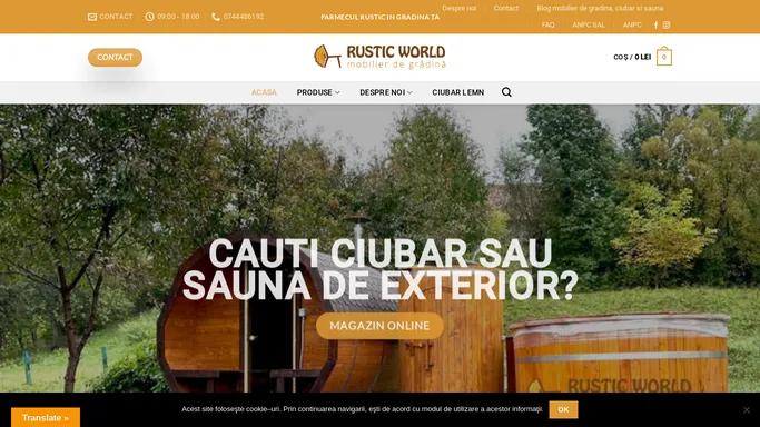 Rustic World - Mobilier de gradina, Ciubar din lemn sau Sauna de Exterior