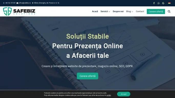 SafeBiz Solutions - Solutii Stabile pentru prezenta online