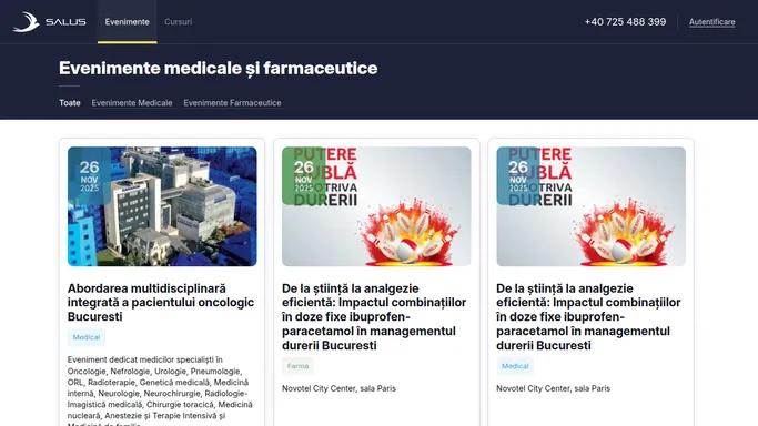 Evenimente - Salus Media - Evenimente si cursuri medicale si farma