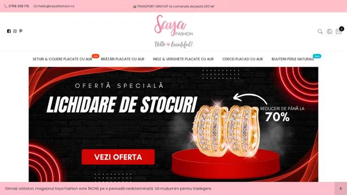 Bijuterii placate cu aur de calitate - Saya Fashion
